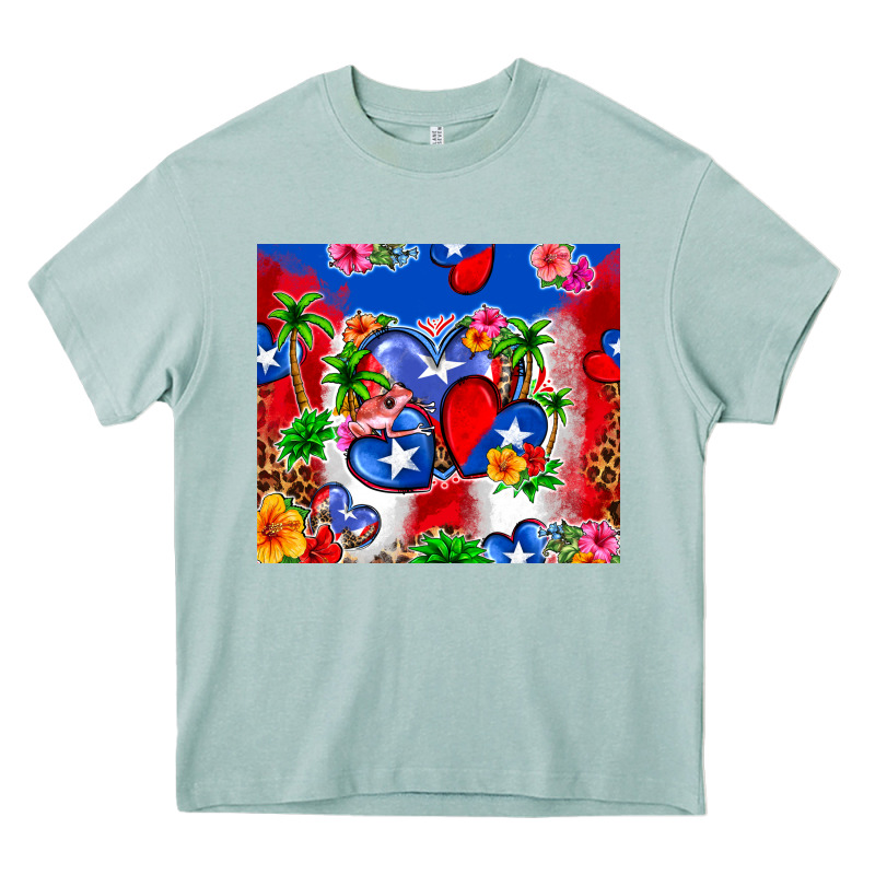 Puerto Rico Hearts Heavy Core Tee by Zillion Design Studio | Teevron