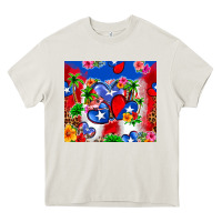 Cream puerto rico hearts Heavy Core Tee - Zillion Design Studio