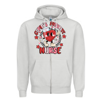 Dove Grey cupids favorite nurse Zipper Hoodie - MaliasSmallBusiness