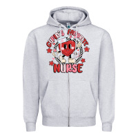 Heather Grey cupids favorite nurse Zipper Hoodie - MaliasSmallBusiness