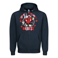 Navy cupids favorite nurse Zipper Hoodie - MaliasSmallBusiness
