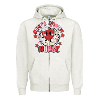 Oatmeal Heather cupids favorite nurse Zipper Hoodie - MaliasSmallBusiness
