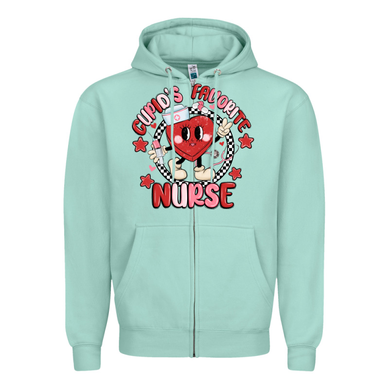 Cupids Favorite Nurse Zipper Hoodie by MaliasSmallBusiness | Teevron