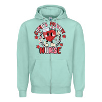 Seafoam cupids favorite nurse Zipper Hoodie - MaliasSmallBusiness