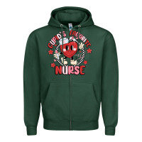 Sports Green cupids favorite nurse Zipper Hoodie - MaliasSmallBusiness