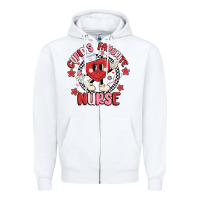 White cupids favorite nurse Zipper Hoodie - MaliasSmallBusiness