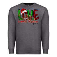 Charcoal Heather love came dow christmas Premium Sweatshirt - RacoonDesign