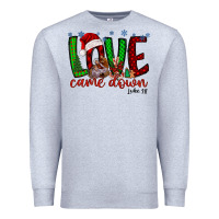 Heather Grey love came dow christmas Premium Sweatshirt - RacoonDesign