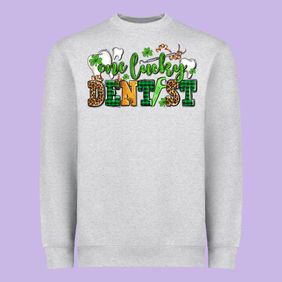St Patricks Day One Lucky Dentist Heavyweight Sweatshirt Designed By Adodesignshop