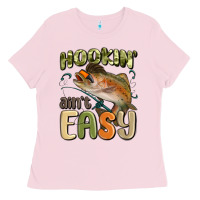 Bubblegum Pink hookin' ain't easy Ladies Tee - MaliasSmallBusiness