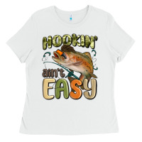 White hookin' ain't easy Ladies Tee - MaliasSmallBusiness