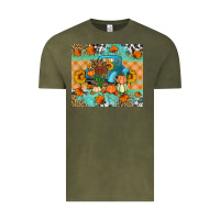 Vintage Olive Thanksgiving Truck With Turkey Vintage Tee - Artiststas