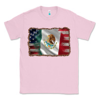 Bubblegum Pink mexico flag and usa flag Classic Tee - AdoDesignShop