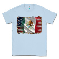 Dusty Blue mexico flag and usa flag Classic Tee - AdoDesignShop