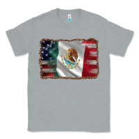 Heather Grey mexico flag and usa flag Classic Tee - AdoDesignShop