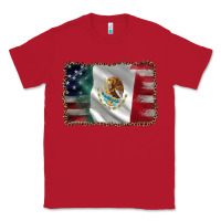 Red mexico flag and usa flag Classic Tee - AdoDesignShop
