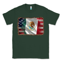 Sports Green mexico flag and usa flag Classic Tee - AdoDesignShop