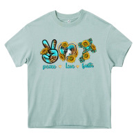 Arona peace love faith Heavy Core Tee - texasbilliewilder