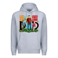 Heather Grey a sons first hero a daughters first love Premium Hoodie - JahusDesignShop