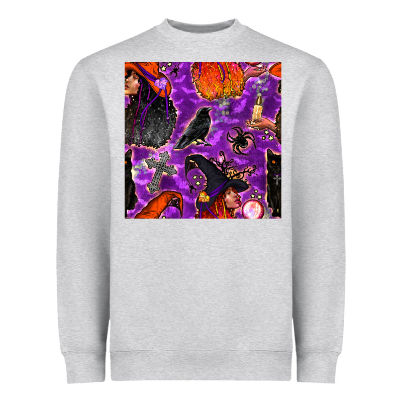 Halloween Witch Seamless Pattern Heavyweight Sweatshirt by BundleAndBundleShop | Teevron