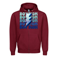 Burgundy boy mom Zipper Hoodie - MaliasSmallBusiness