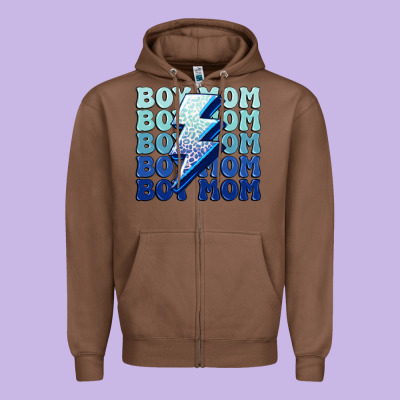 Boy Mom Zipper Hoodie Designed By Maliassmallbusiness