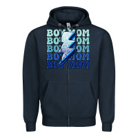 Navy boy mom Zipper Hoodie - MaliasSmallBusiness