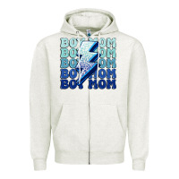 Oatmeal Heather boy mom Zipper Hoodie - MaliasSmallBusiness