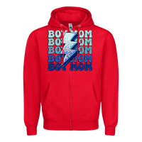 Red boy mom Zipper Hoodie - MaliasSmallBusiness