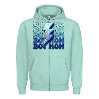 Seafoam boy mom Zipper Hoodie - MaliasSmallBusiness