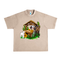 French Oak jesus holy night cows and sunflowers Urban Heavy Tee - AdoDesignShop