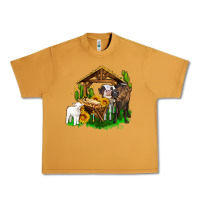 Peanut Butter jesus holy night cows and sunflowers Urban Heavy Tee - AdoDesignShop