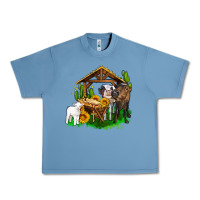 Pebble Blue jesus holy night cows and sunflowers Urban Heavy Tee - AdoDesignShop