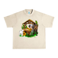 Sandshell jesus holy night cows and sunflowers Urban Heavy Tee - AdoDesignShop