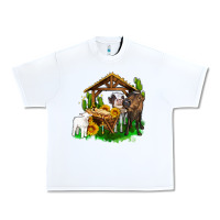 White jesus holy night cows and sunflowers Urban Heavy Tee - AdoDesignShop