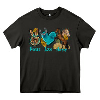 Asphalt peace love horses tbw Heavy Core Tee - texasbilliewilder