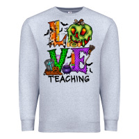 Heather Grey love taching halloween Premium Sweatshirt - RacoonDesign