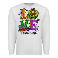 Oatmeal Heather love taching halloween Premium Sweatshirt - RacoonDesign