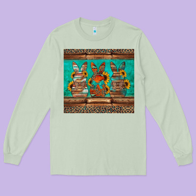 Western Easter Bunnies Long Sleeve Tee Designed By Jasminsmagicworld