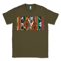 Army Green western horses gemstone horse cowhide leopard floral background licens Classic Tee - Artiststas
