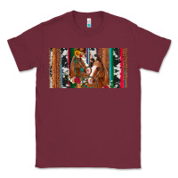 Burgundy western horses gemstone horse cowhide leopard floral background licens Classic Tee - Artiststas