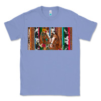 Colony Blue western horses gemstone horse cowhide leopard floral background licens Classic Tee - Artiststas
