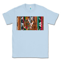 Dusty Blue western horses gemstone horse cowhide leopard floral background licens Classic Tee - Artiststas