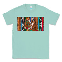 Seafoam western horses gemstone horse cowhide leopard floral background licens Classic Tee - Artiststas