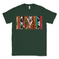 Sports Green western horses gemstone horse cowhide leopard floral background licens Classic Tee - Artiststas