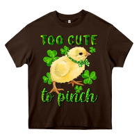 Chocolate Brown Too Cute To Pinch Chick Heavy Core Tee - RanaPortraitStore