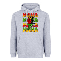 Heather Grey mama lightning bolt juneteenth Heavyweight Hoodie - LillyAllenDesigns