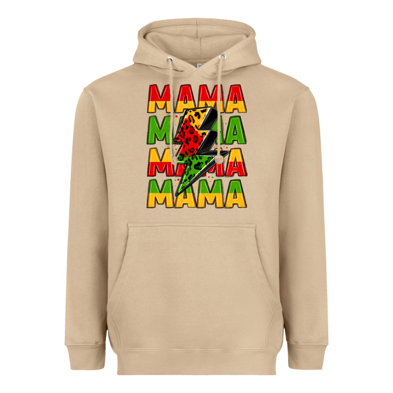 Mama Lightning Bolt Juneteenth Heavyweight Hoodie by LillyAllenDesigns | Teevron
