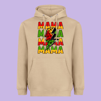 Mama Lightning Bolt Juneteenth Heavyweight Hoodie Designed By Lillyallendesigns
