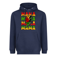 Navy mama lightning bolt juneteenth Heavyweight Hoodie - LillyAllenDesigns